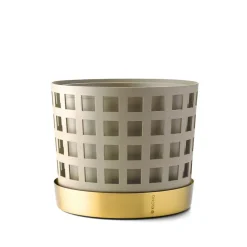 Trio Pot square flower pot, Beige, medium Ø18 cm
