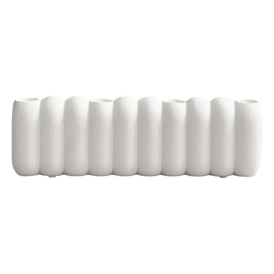 Tube candle holder Bone white, 11x35 cm