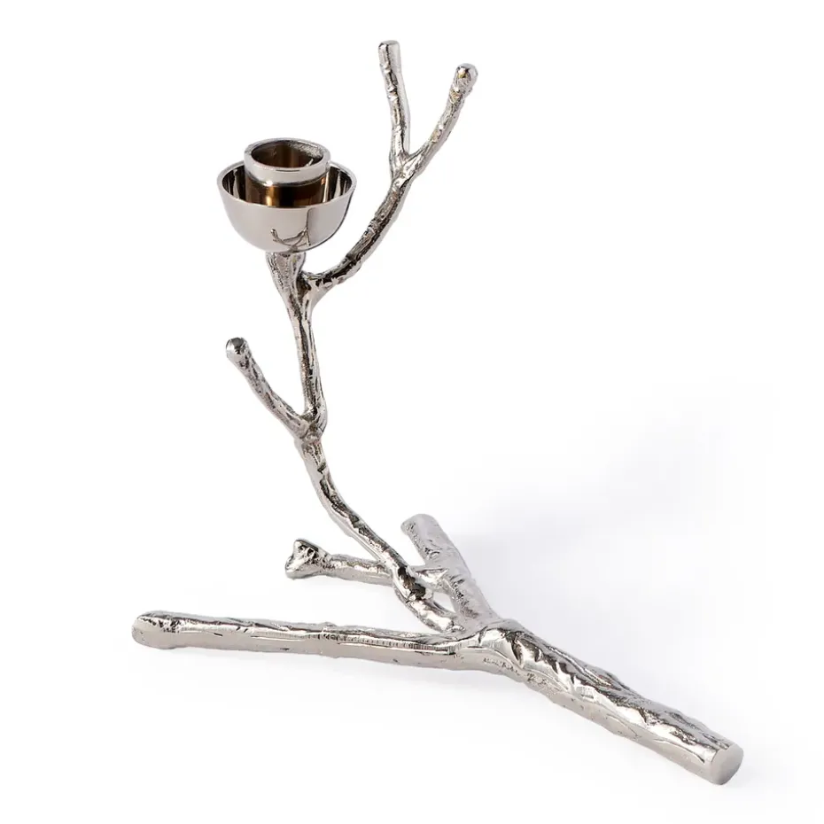 Twiggy candlestick S 14 cm, Silver