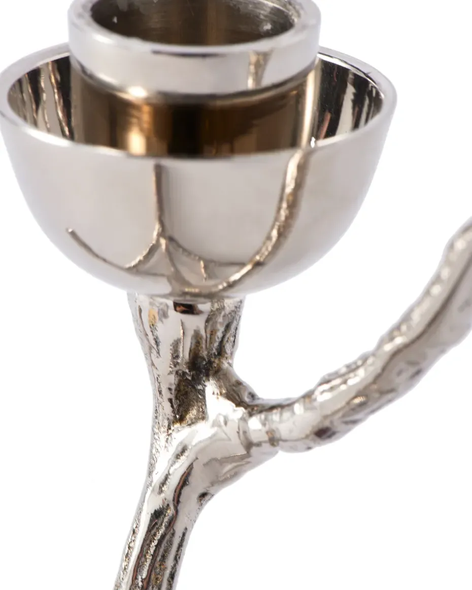 Twiggy candlestick S 14 cm, Silver