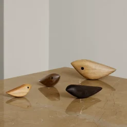 Twirling Bird decoration S, Teak