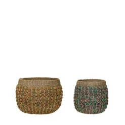 Twist baskets 2-pack, Yellow-green