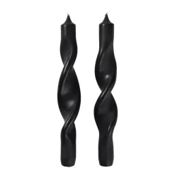 Twist twisted candles twisted candle 23 cm 2-pack, Simply black