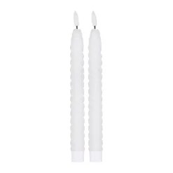 Twisted LED-candle 25 cm 2-pack, White