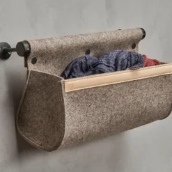 Ulrika wall storage, natural wool-black