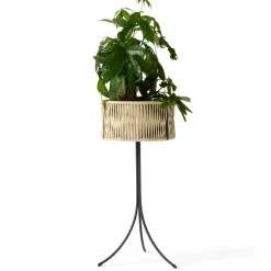 Umanoff planter flower box rattan-steel, h69 cm Ø36,5 cm