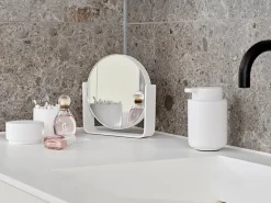 Ume table mirror with 5x magnification 19x19.5 cm, White