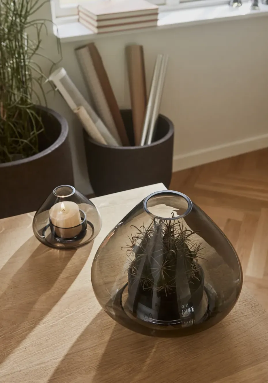 Uno lantern-vase 21 cm, Black