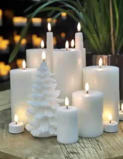 Uyuni LED Block candle white Ø5 cm, 7.5 cm