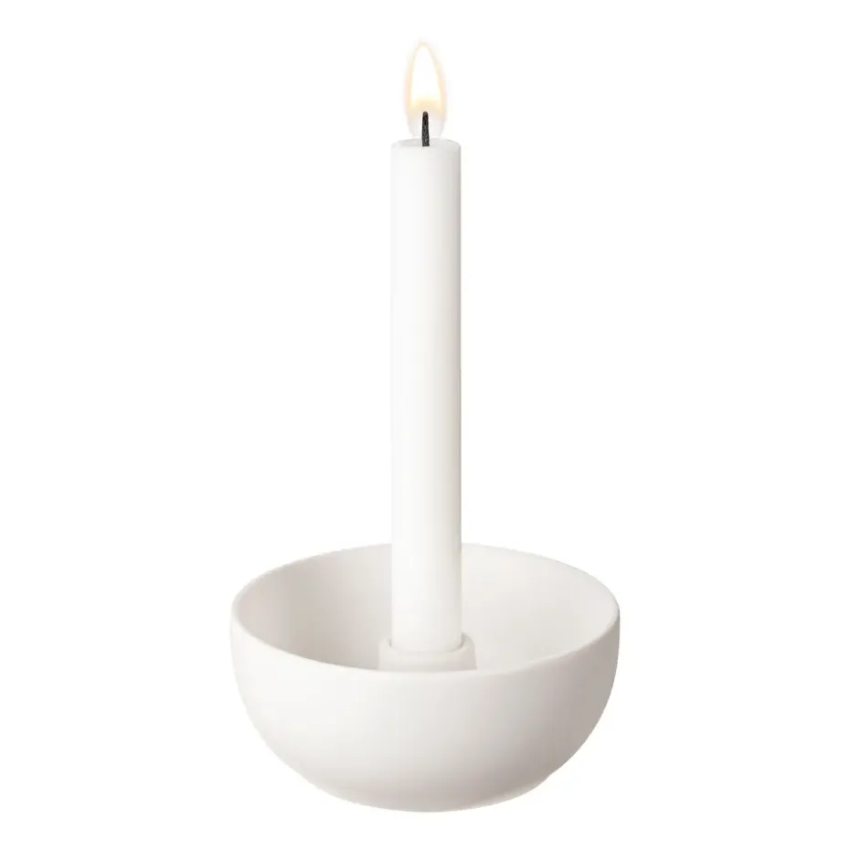 Valley candle sticks Ø12 cm, White