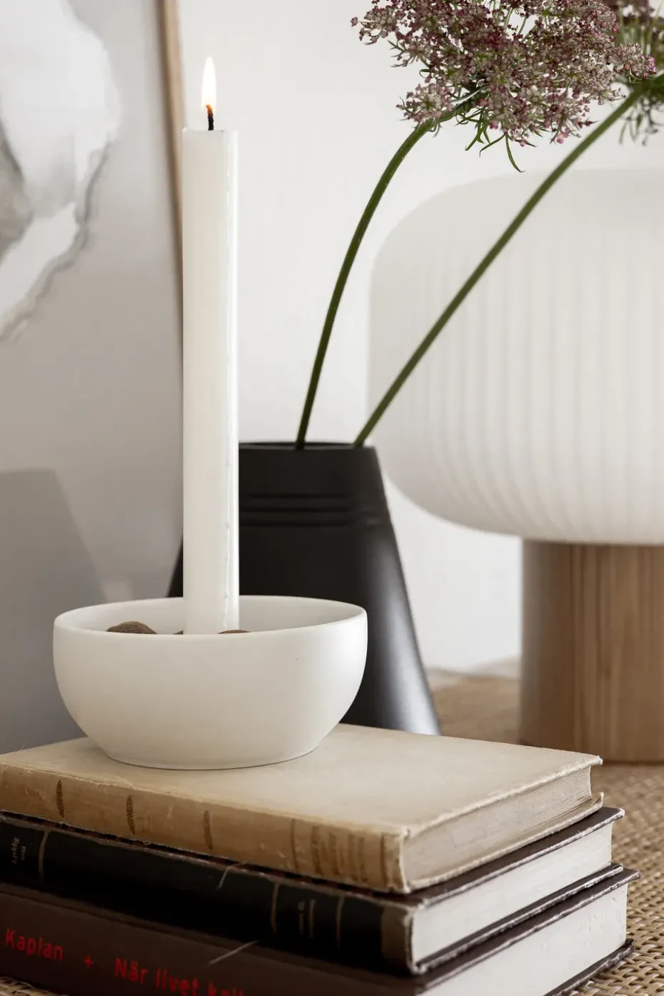 Valley candle sticks Ø12 cm, White