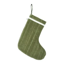 Vari quilted Christmas stocking, Velvet-khaki