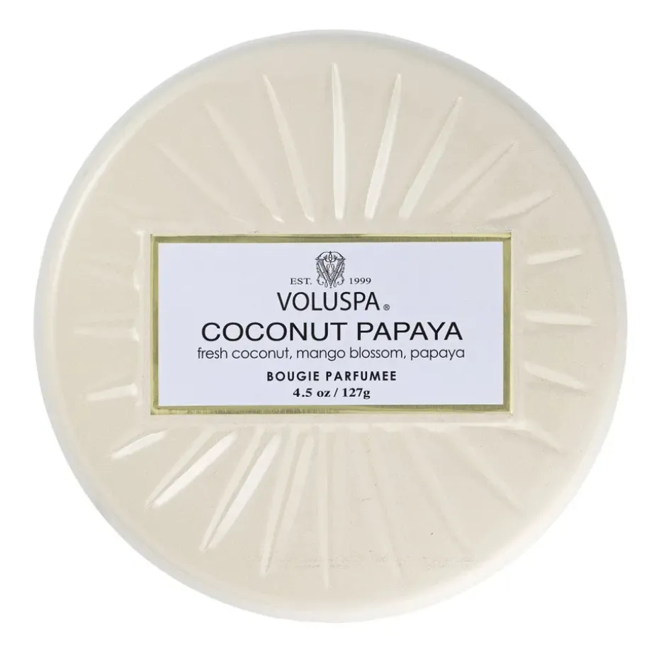 Vermeil Mini Tin scented 25 hours, Coconut Papaya