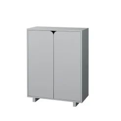 Vidja cabinet, Grey lack. low. coated doors