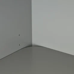 Vidja cabinet, Grey lack. low. coated doors