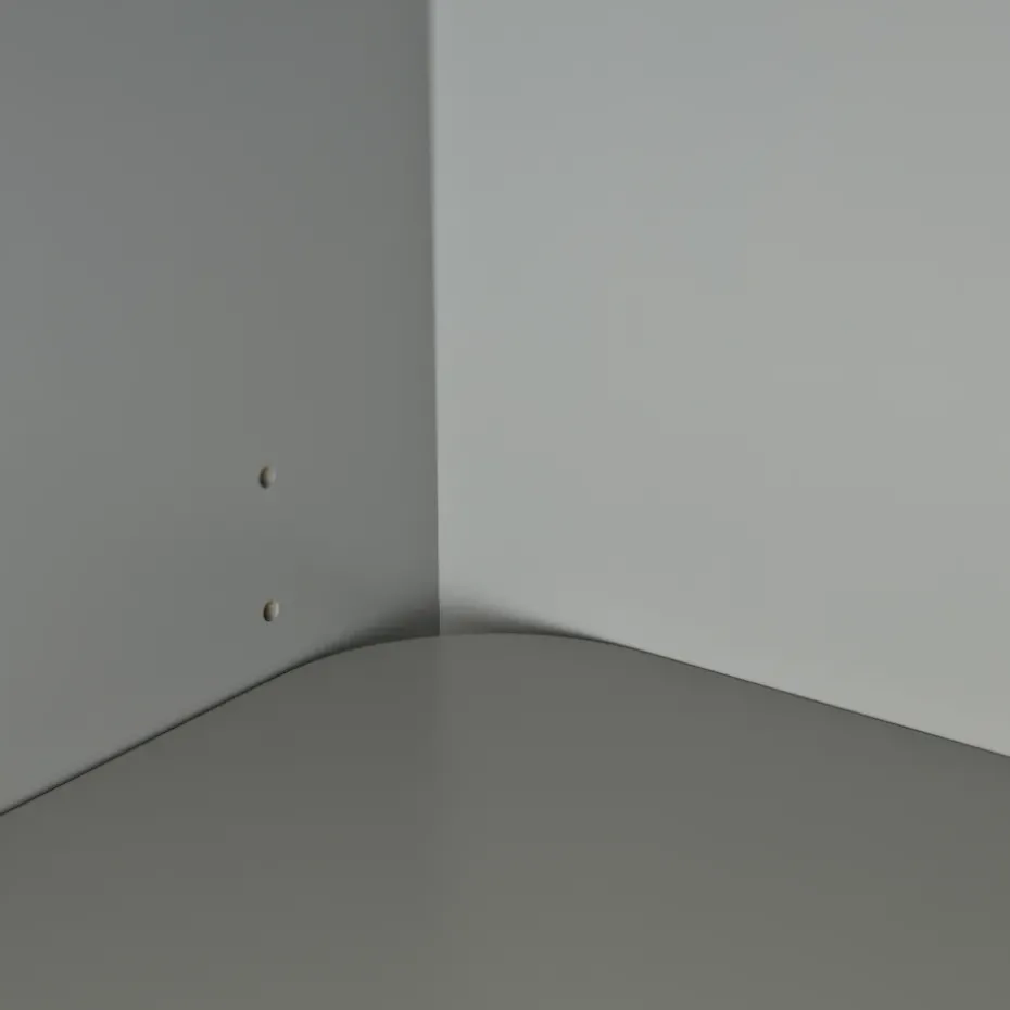 Vidja cabinet, Grey lack. low. coated doors