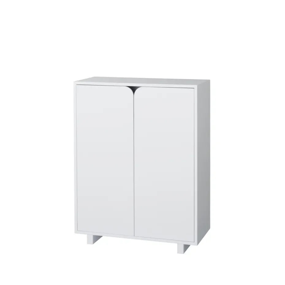 Vidja cabinet, White lack. low. coated doors