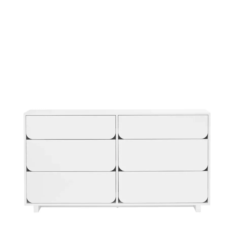 Vidja Dubbel chest of draws, White lacq. 6 box