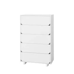 Vidja high chest of draws, White lacq. 5 box