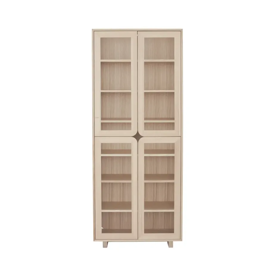 Vidja hight display cabinet, White pigmented oak