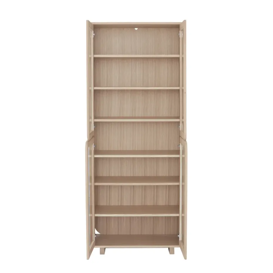 Vidja hight display cabinet, White pigmented oak