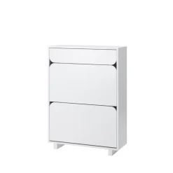 Vidja shoe cabinet, White lack. 2 fack+1 draw
