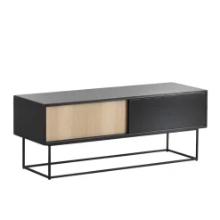 Virka media bench, Black - oak
