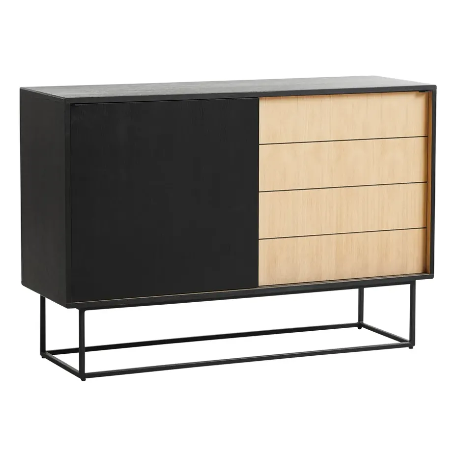 Virka side table, high 120 cm, Black oak