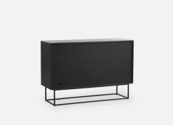 Virka side table, high 120 cm, Black oak