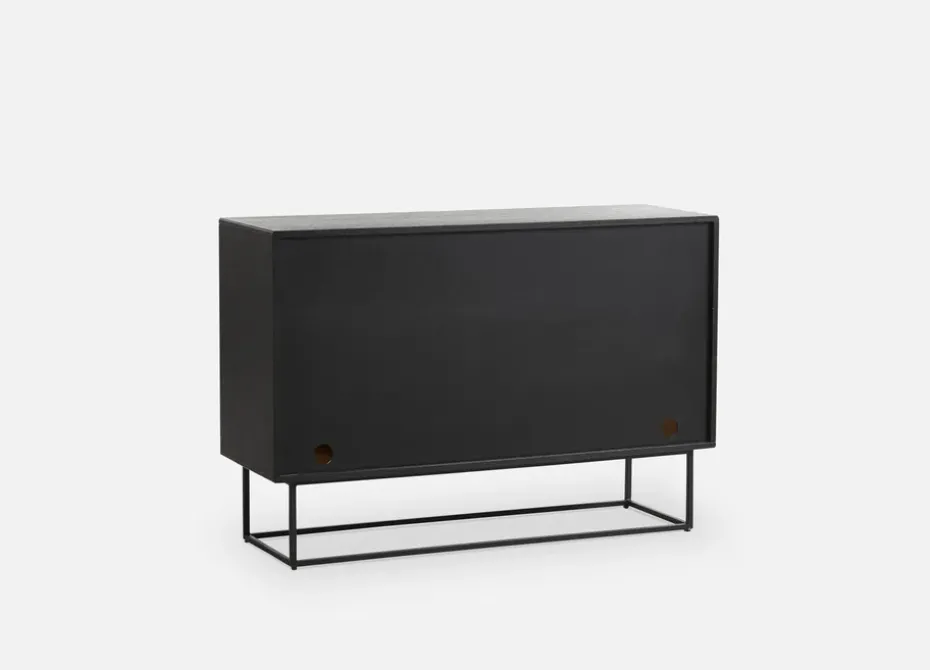 Virka side table, high 120 cm, Black oak