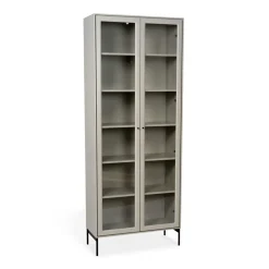 Volt display cabinet 190 cm beige, Details in black