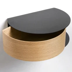 Wallie shelf, black. oak