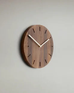 Watch:Out wall clock oak, smoked oak-brass