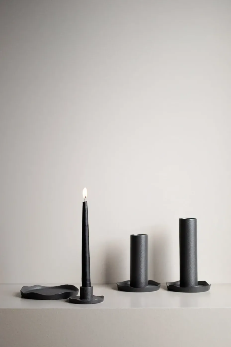 Wave candle sticks, Cast iron