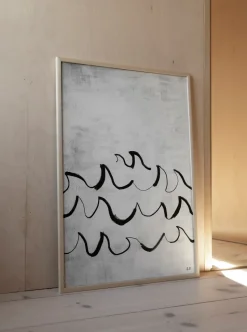 Wave poster 50x70 cm, Black-white