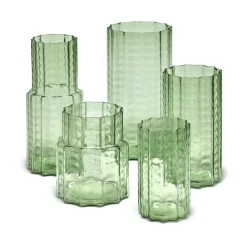 Waves 04 vase Ø18x21 cm, Green-clear