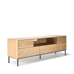 Whitebird media cabinet 180 cm, Oak wax oil-Black metal