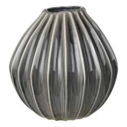 Wide vase smoked pearl, 30 cm