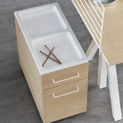 Works drawers on wheels, Oak