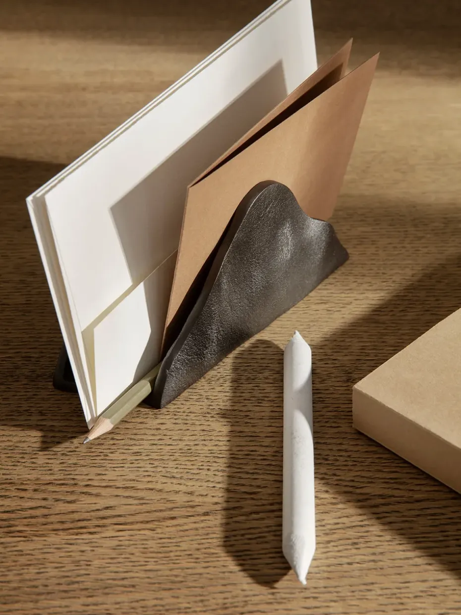 Yama letter stand, Blackened aluminum