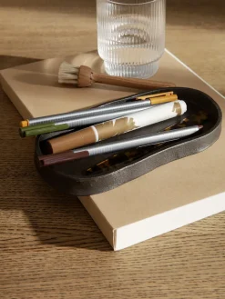 Yama tray oval 9.5x19 cm, Blackened aluminum