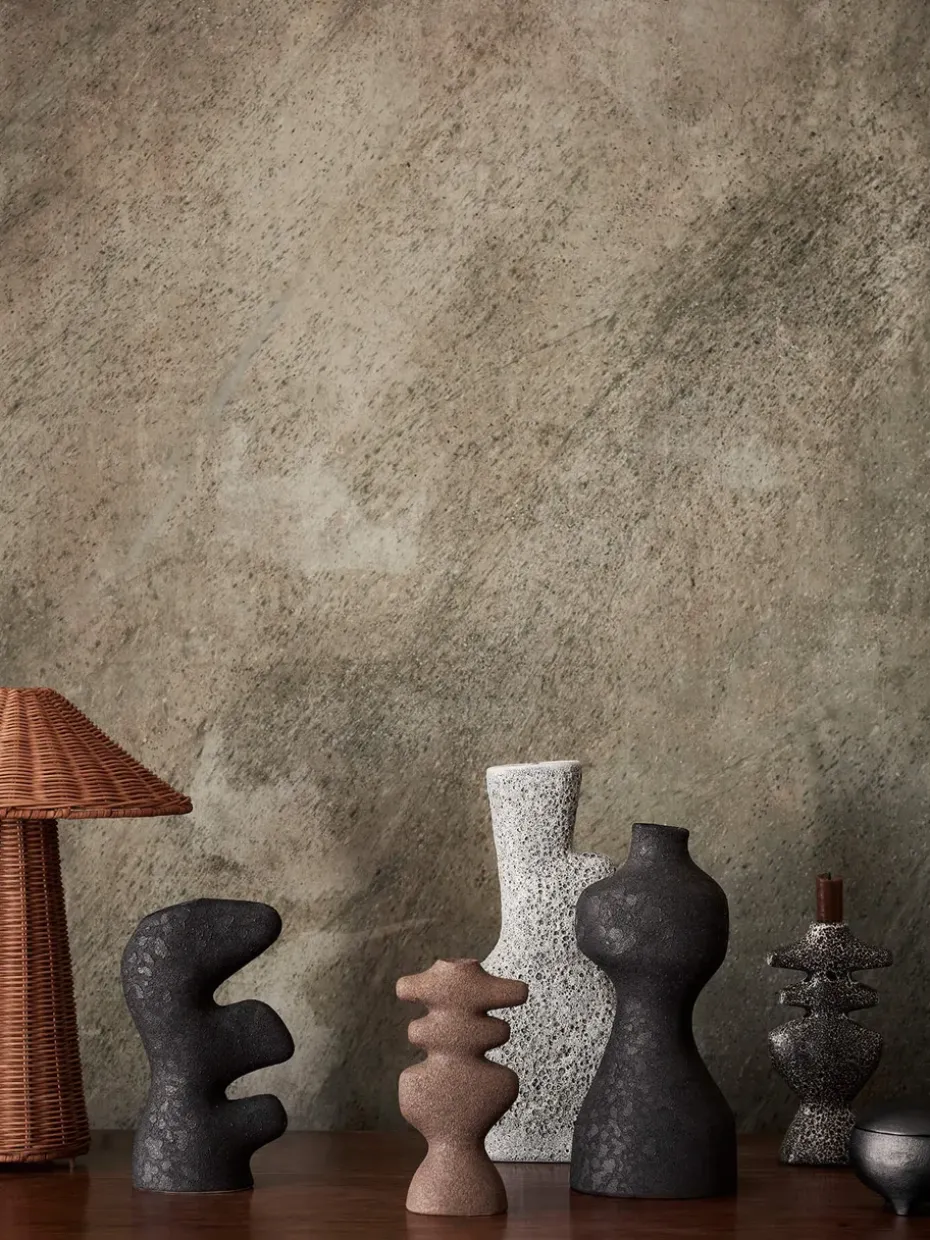 Yara candlestick large, Dark Sand